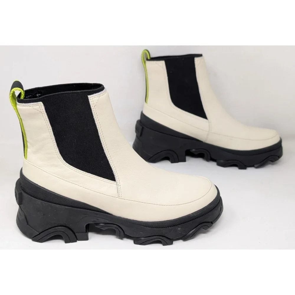 Sorel Brex Chelsea Waterproof Boots Women's Size 8.5 White Chunky NL4306-191 VTG